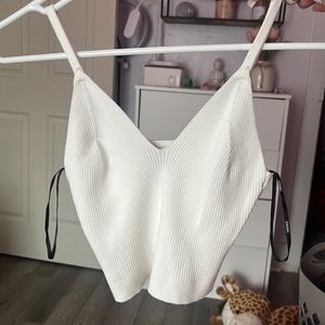 s forever 21 knit white crop top